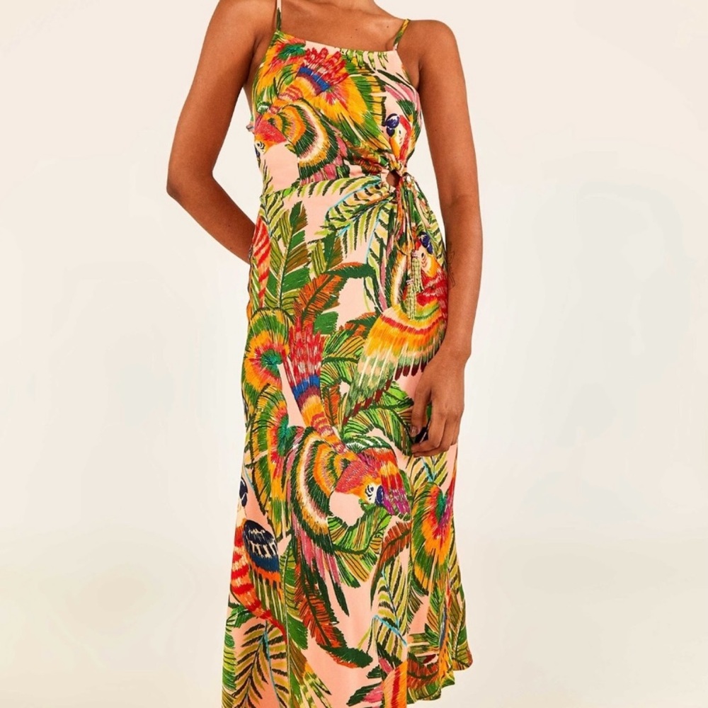 FARM Rio Green and Yellow Maxi Dress